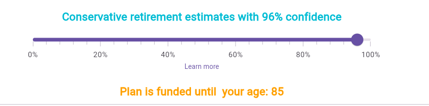 Simulate confidence slider at 96 percent
